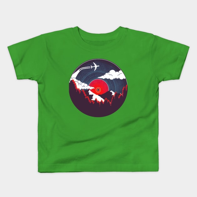 mountain wild music Kids T-Shirt by Belbegra